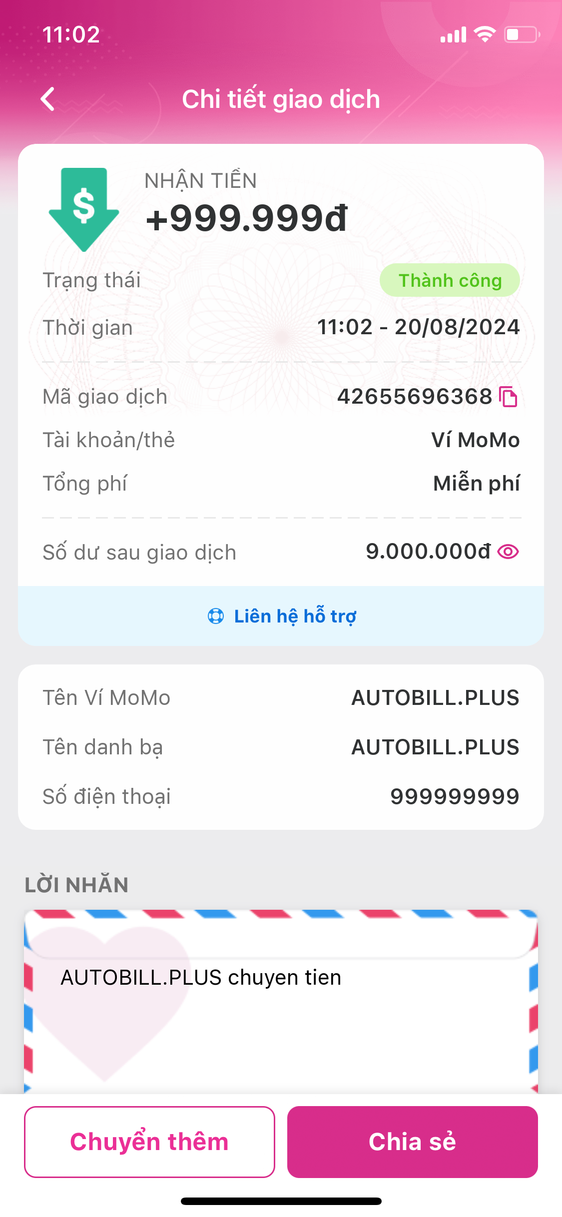 Demo bill