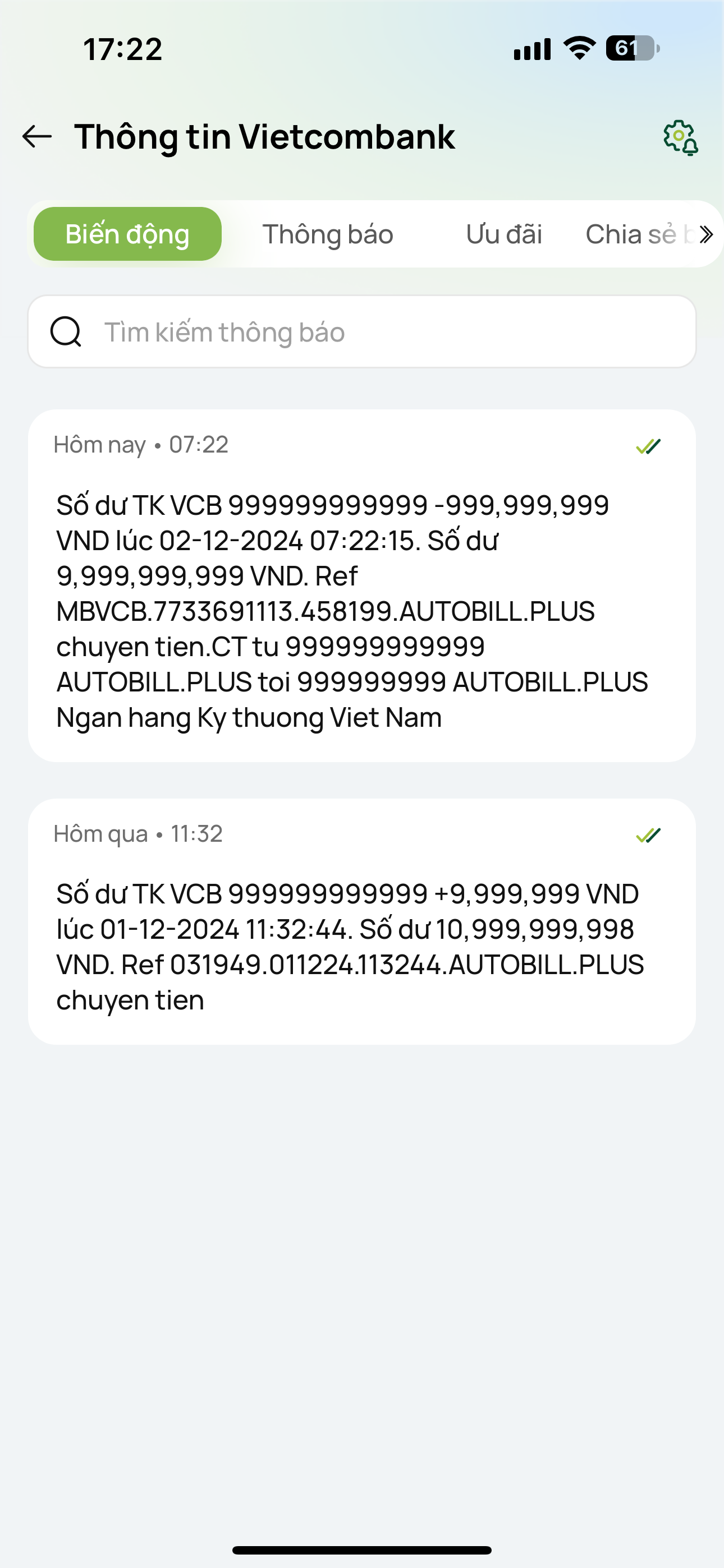 Demo bill