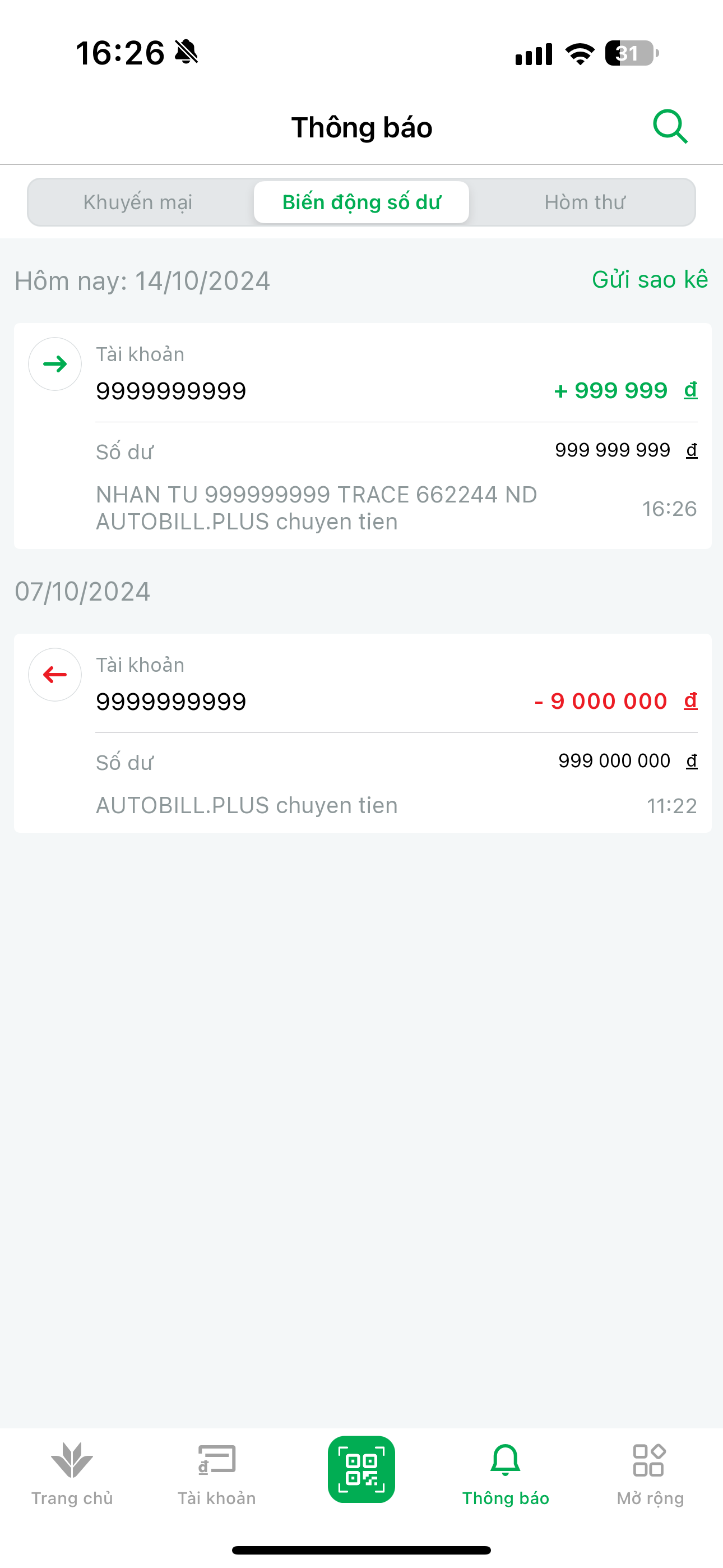 Demo bill