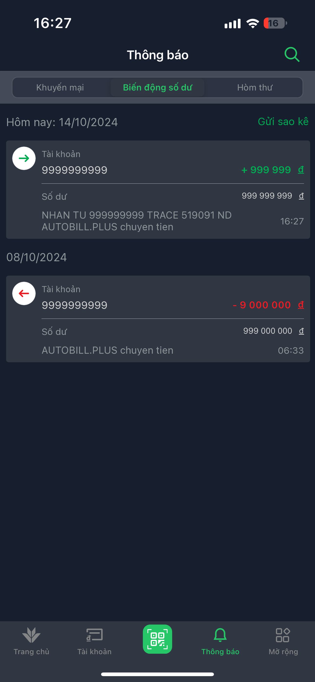 Demo bill