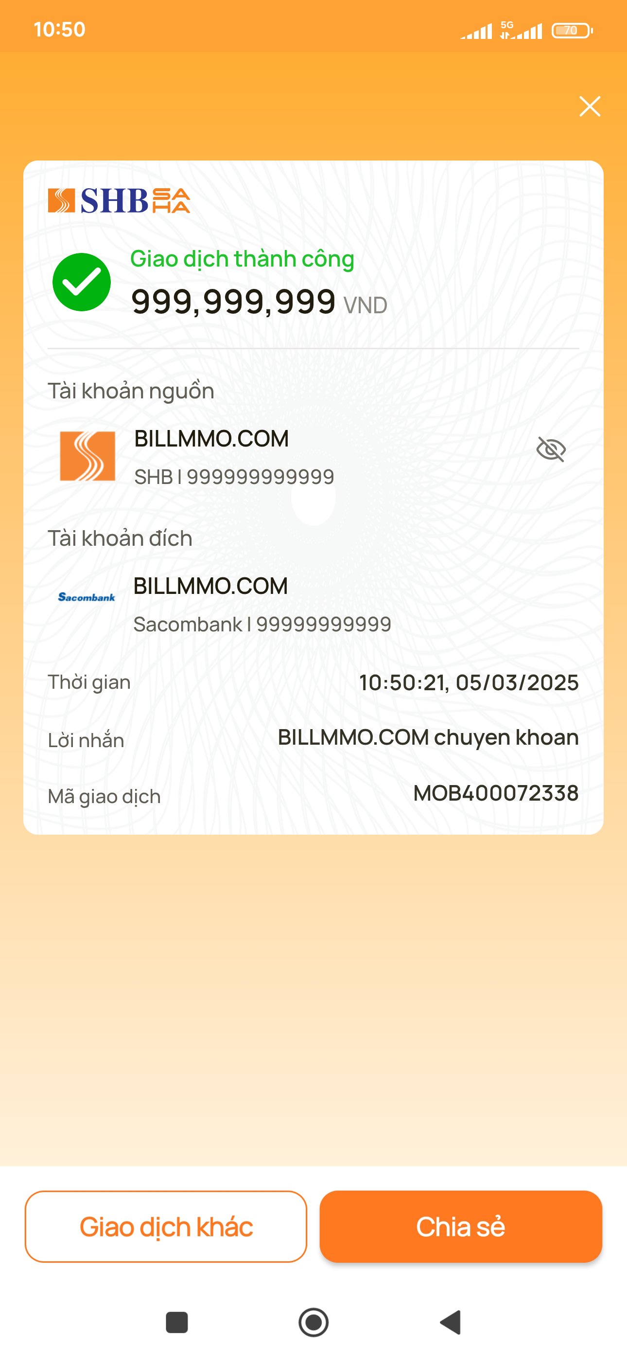 Demo bill